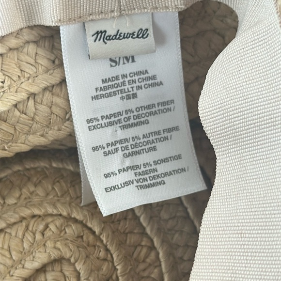 Madewell Women’s Tan Floppy Sun Hat Black Ribbon Band Sz S/M Resortwear Beach - Picture 6 of 6